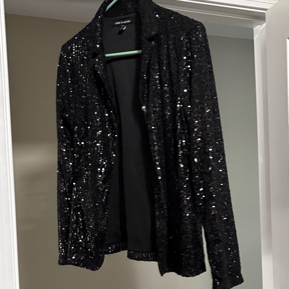 Cable & Gauge Black Sequin Blazer
